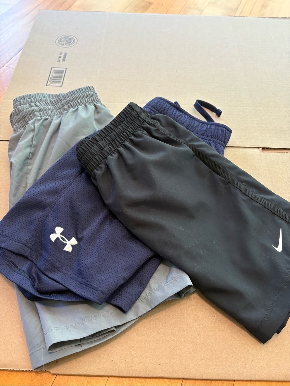 Under Armour & Nike Boys' Athletic Shorts Set - Navy, Black, Gray